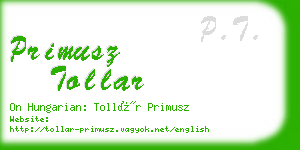primusz tollar business card